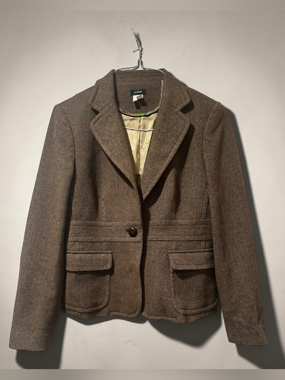 J.Crew Houndstooth Blazer in Brown Size 10